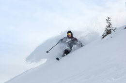 Skifahrer in Banff in Alberta