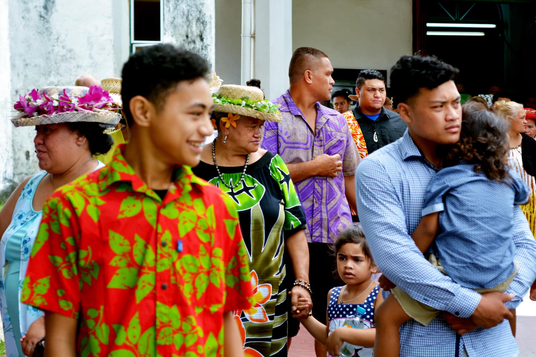Versammlung einheimischer Polynesien auf den Cookinseln