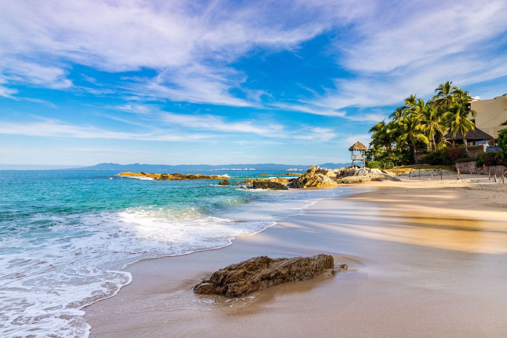 Playa Conchas Chinas in Puerto Vallarta am Morgen 