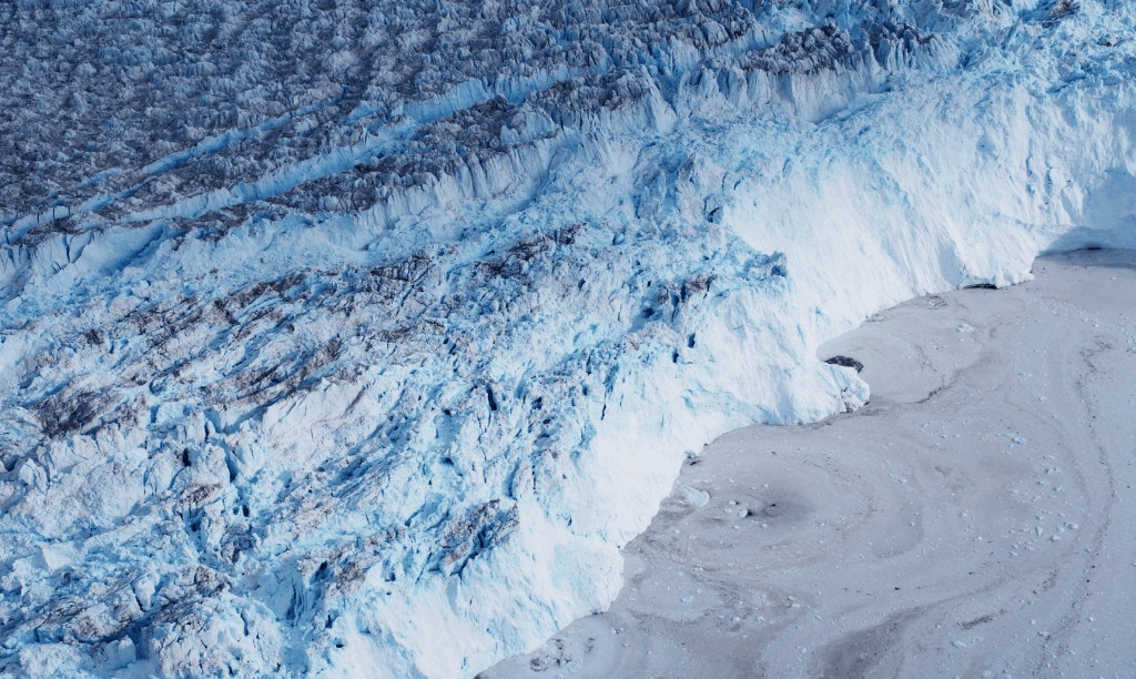 Die Eismassen Grönlands aus dem Flugzeug