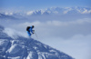 Skifahrer in den Kitzbüheler Alpen