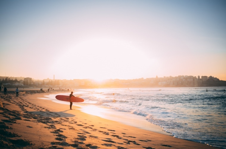 Surfer am Bondi Beach in Australien
