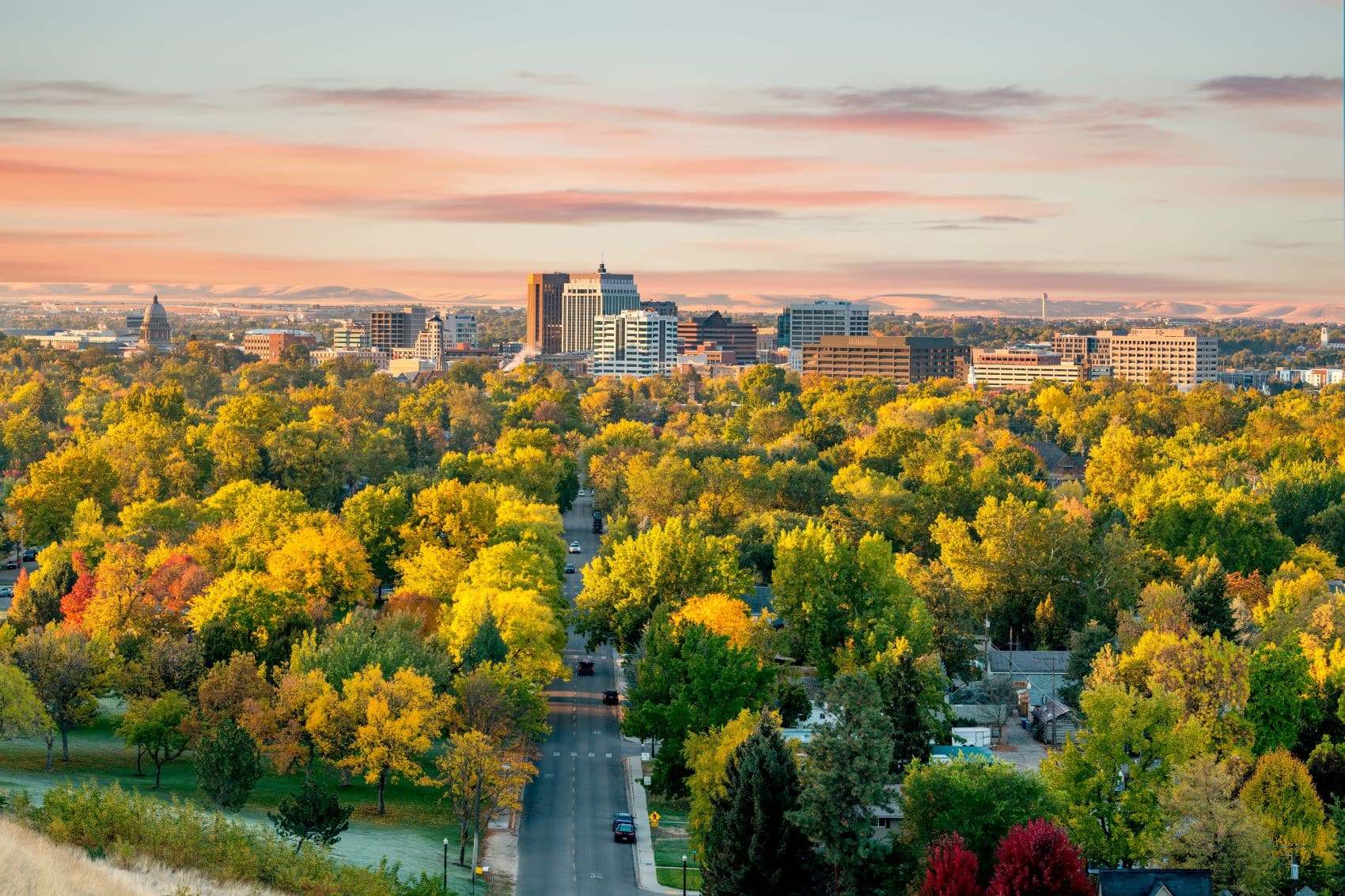Blick auf Zentrum von Boise, Idaho 