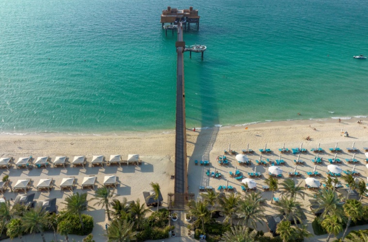 Jumeirah Beach in Dubai aus Vogelperspektive