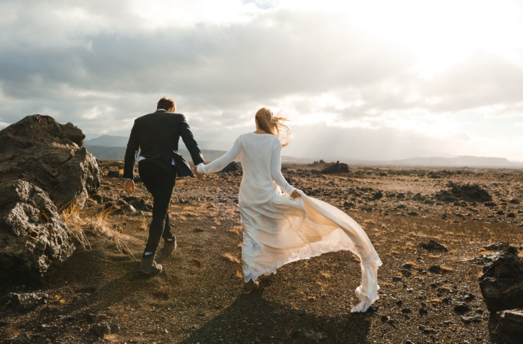 Hochzeit in Island: Paar