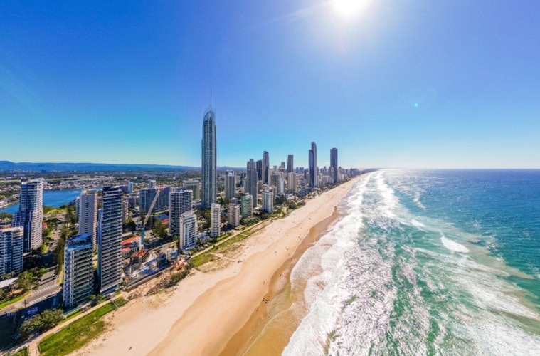 Luftaufnahme der Gold Coast in Queensland