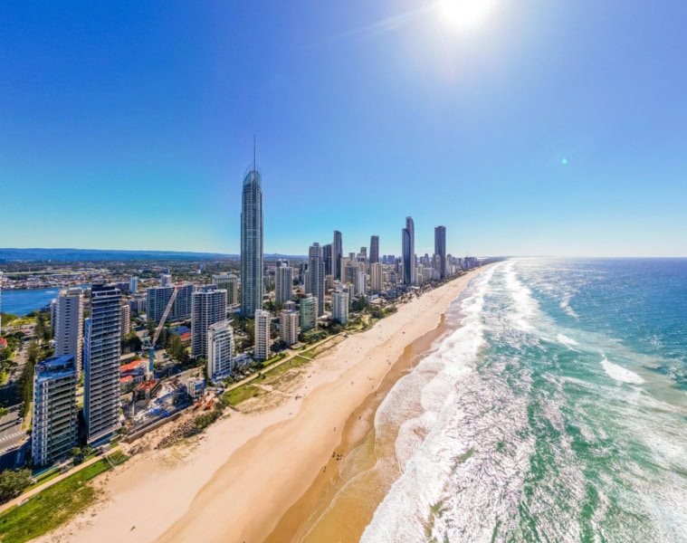 Luftaufnahme der Gold Coast in Queensland