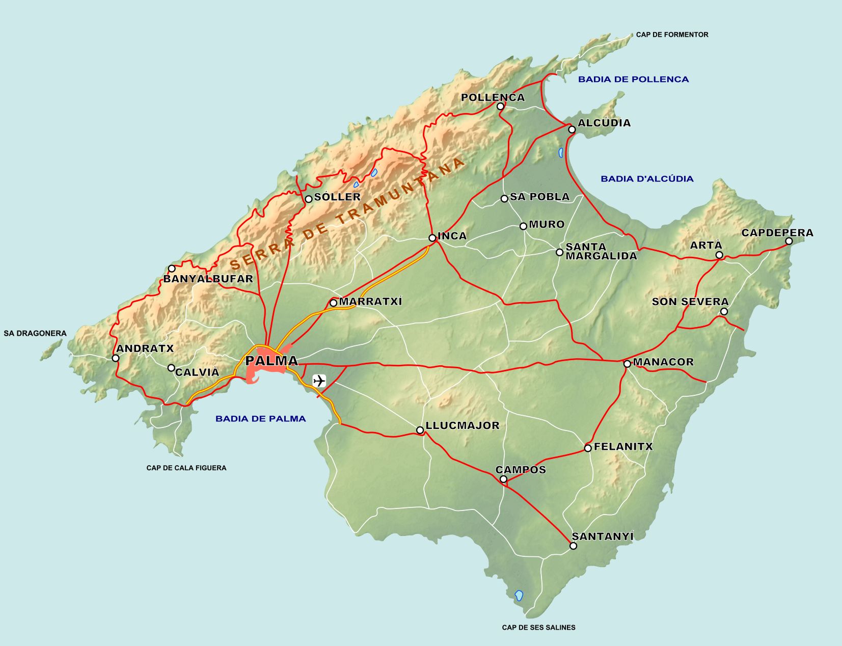 Karte von Mallorca 