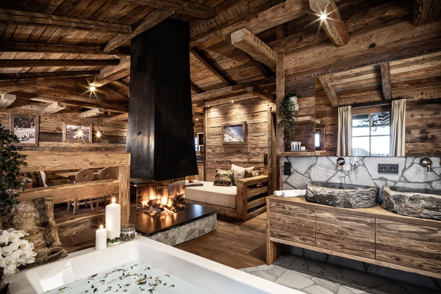 Innenansicht eines Bergchalets im Chaletdorf Prechtlgut