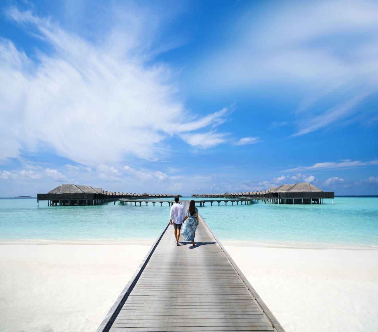 Bootssteg-Spaziergang � Anantara Kihavah Maldives Villas