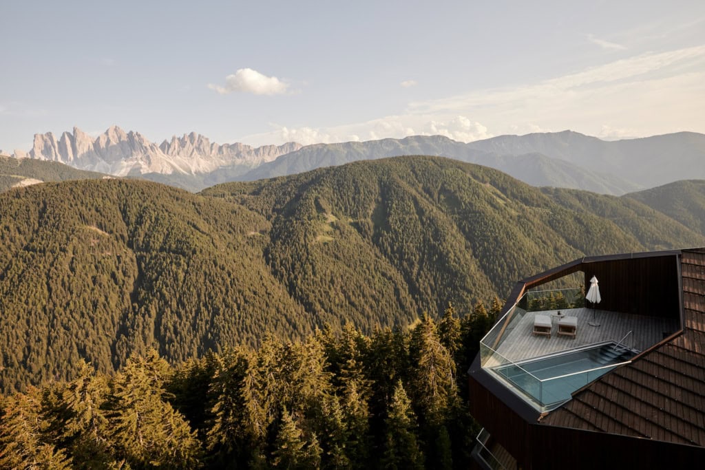 Aussicht von der Penthouse Suite im Hotel Forestis
