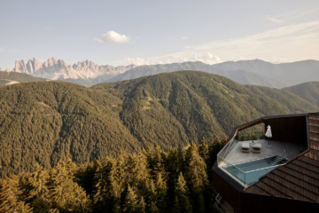 Aussicht von der Penthouse Suite im Hotel Forestis