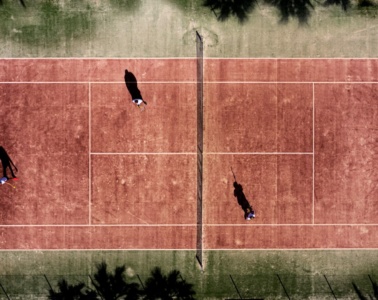 Tennisplatz im Club Aldiana Fuerteventura aus der Luft fotografiert