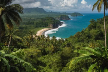 Die tropische Küste von Äquatorialguinea