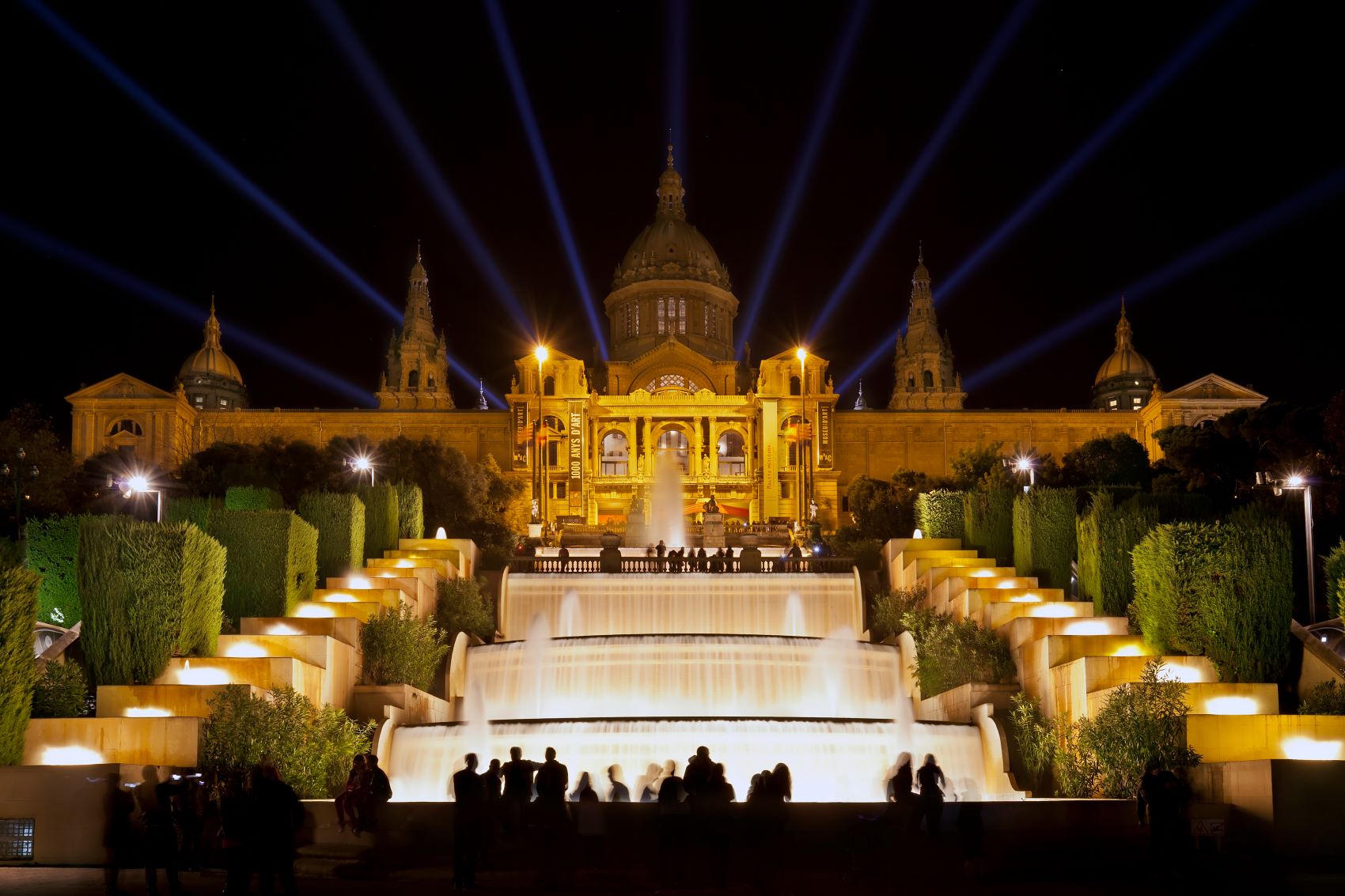 Brunnen-Lichtershow auf Berg Montjuïc in Barcelona 