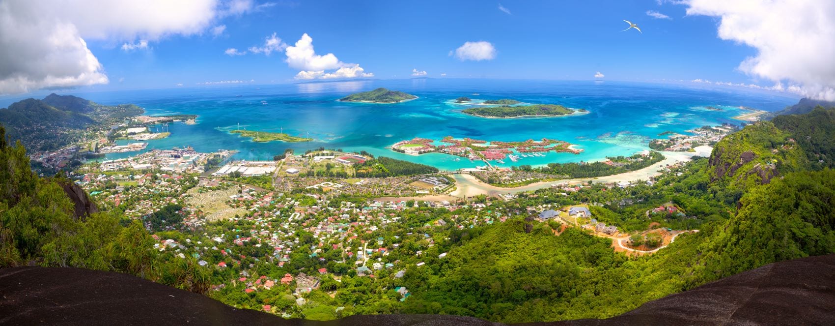 Luftaufnahme von Victoria auf Seychellen 