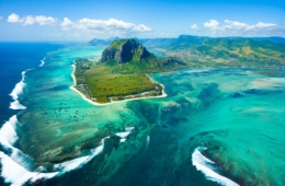 Vogelperspektive auf Insel Mauritius
