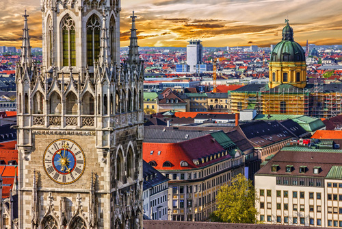 Blick auf München aus der Vogelperspektive