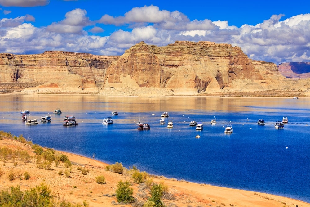 Hausboote auf dem Lake Powell in Arizona