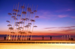 Regenschirm-Installation in Thessaloniki