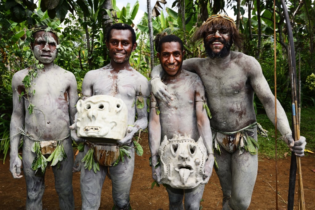 Die Mudmen von Asaro, Goroka, im Hochland von Papua-Neuguinea, Ozeanien