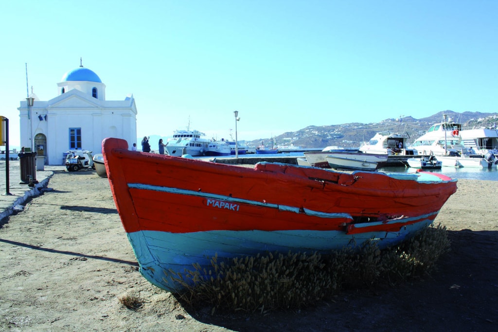 Boot auf Mykonos