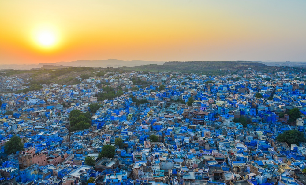 Um ihre Kaste zu zeigen, strichen Brahmanen früher ihre Häuser im indischen Jodhpur blau an.