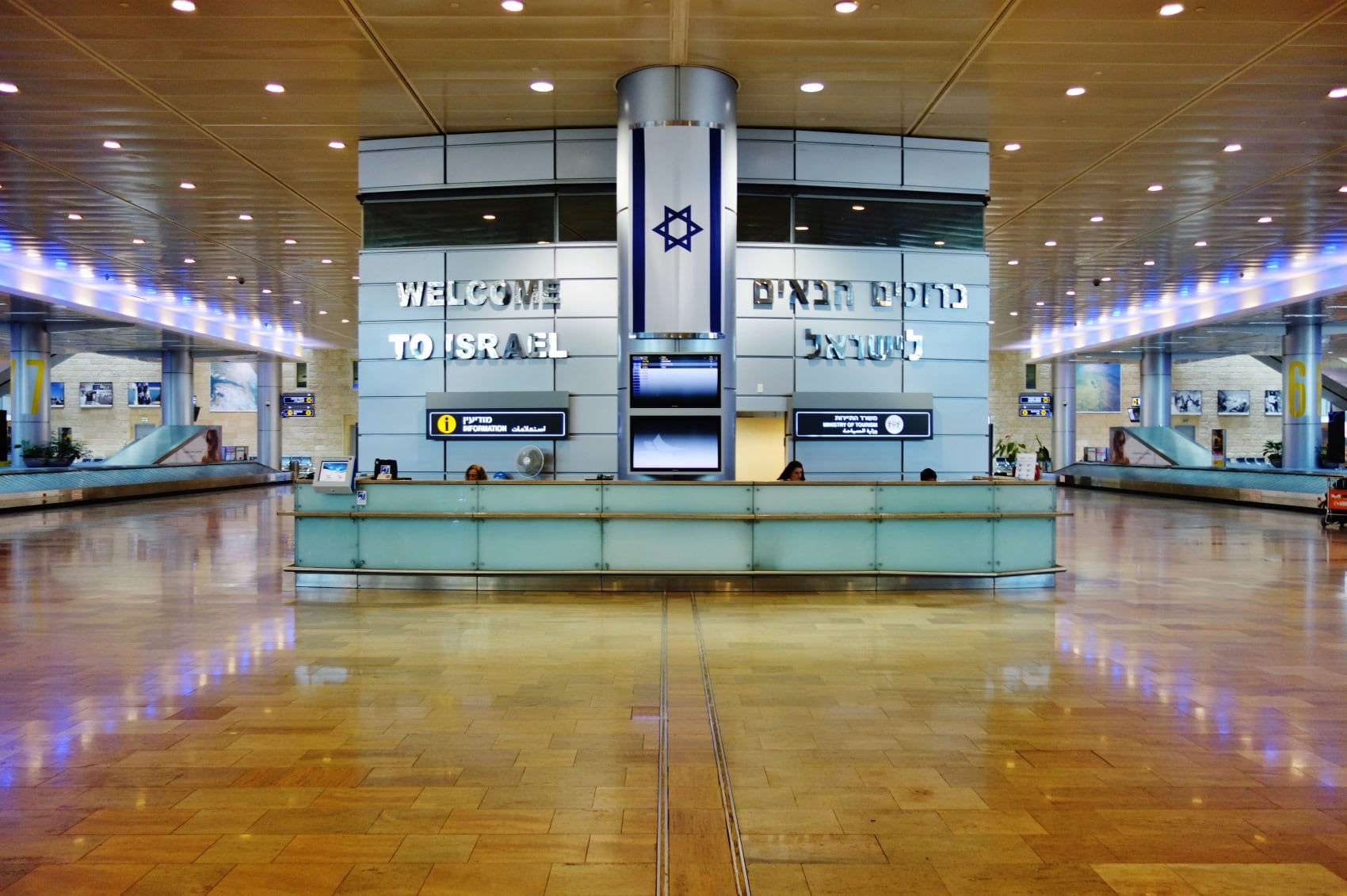 Informationspunkt im Ben Gurion Airport in Tel Aviv