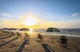 Küste von Texas: Strand auf Galveston Island