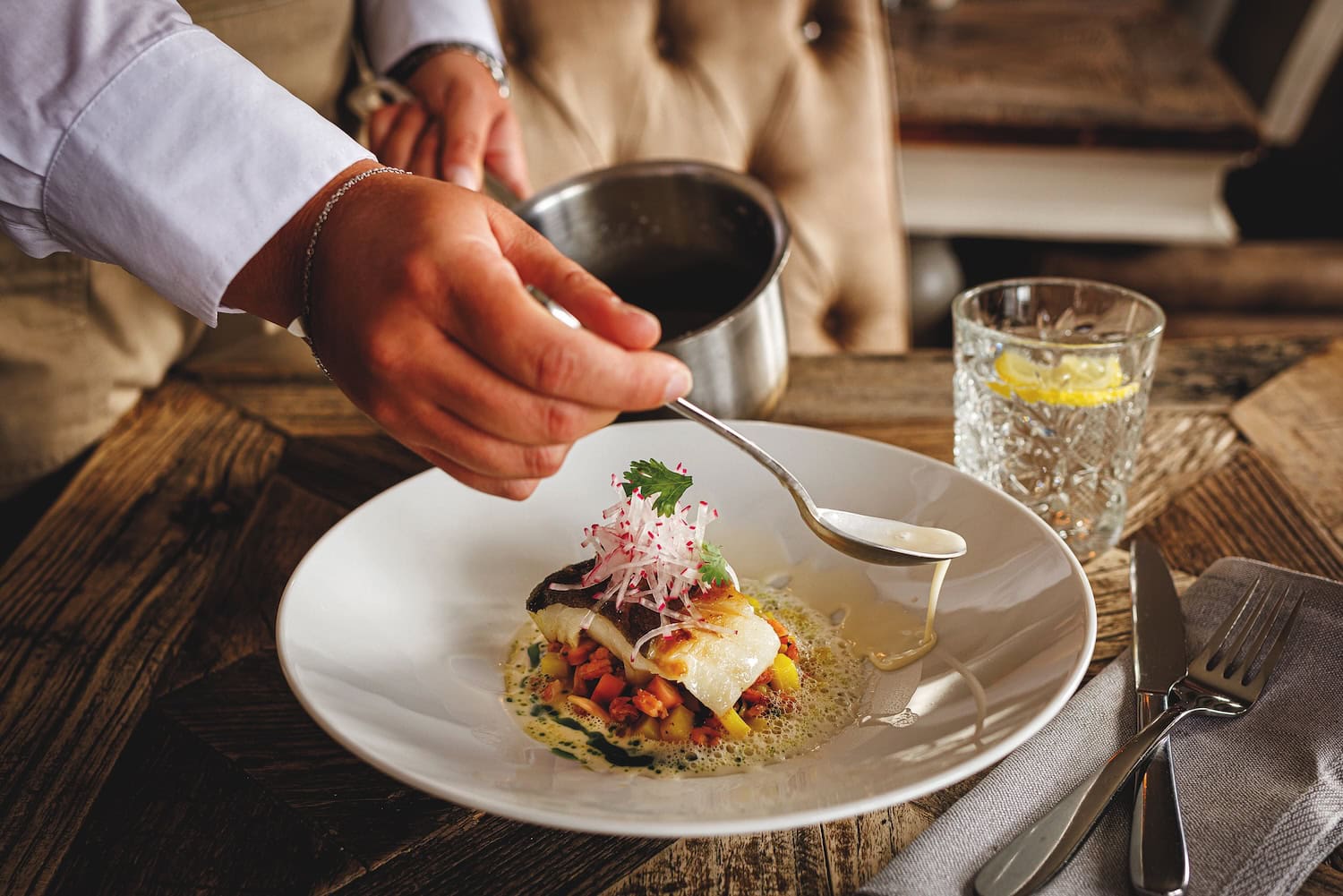 Essen im Restaurant Strandhaus