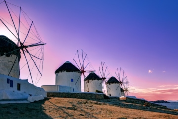 Griechische Inseln: Windmühlen auf Mykonos