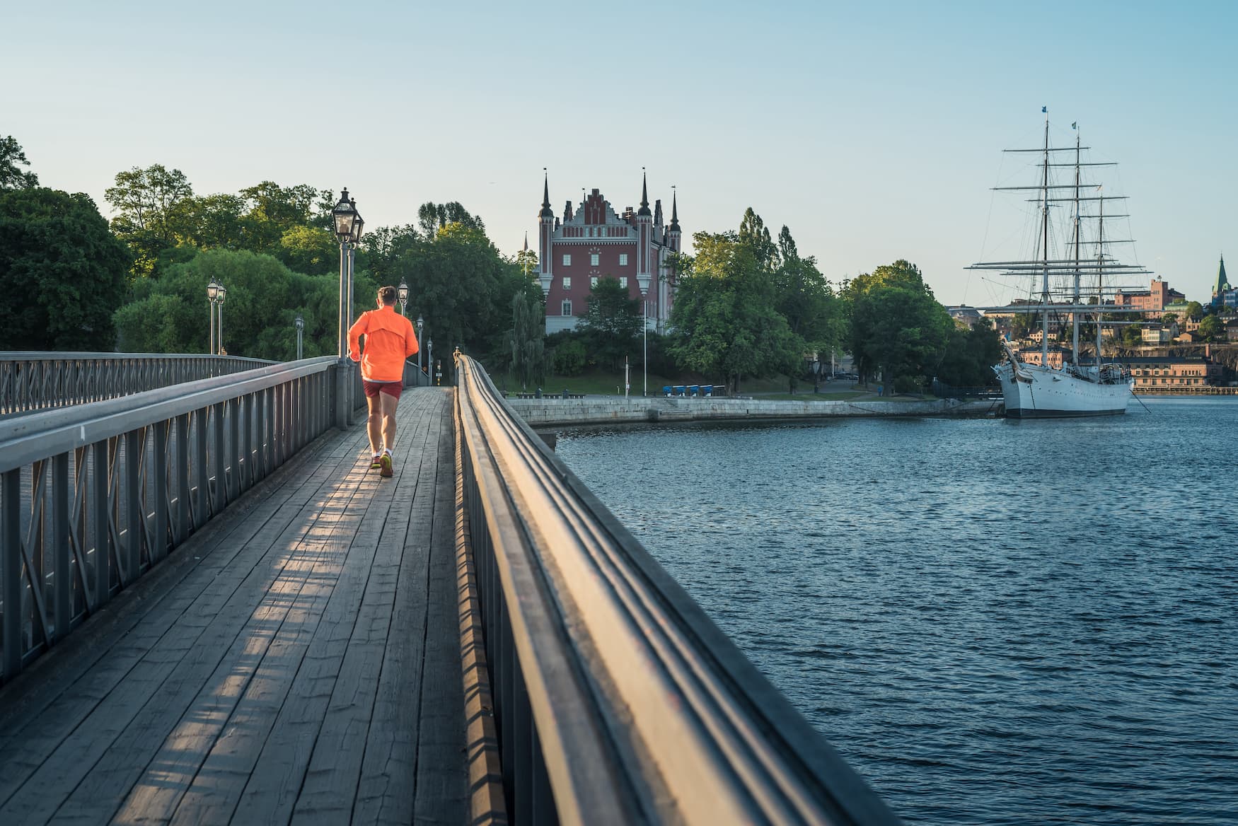 Jogger unterwegs in Stockholm