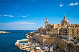 Blick auf Valletta, die Hauptstadt von Malta. Eine der Sehenswürdigkeiten der Insel