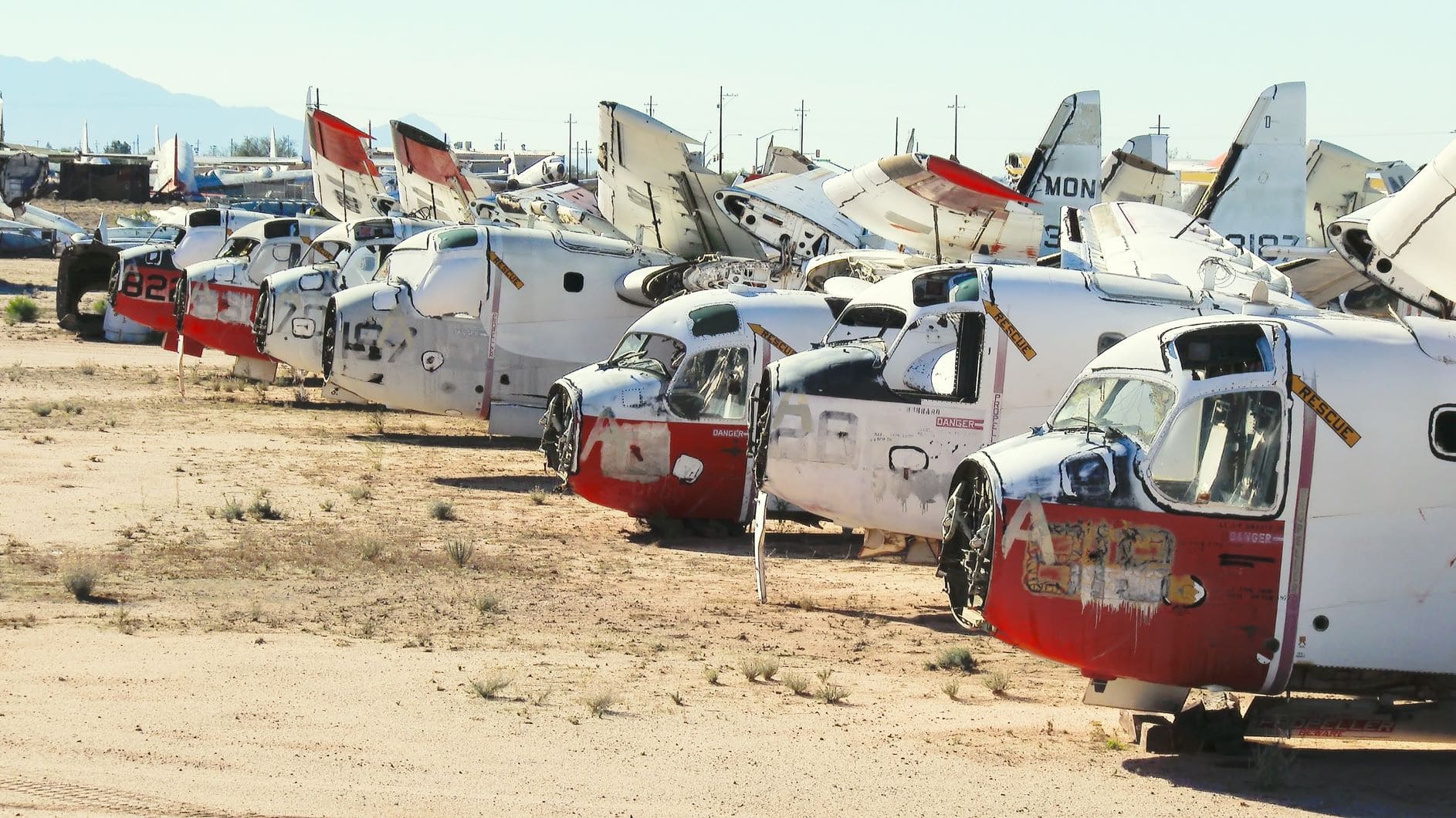 Ausrangierte Militärflugzeuge auf dem Airport-Friedhof Boneyard