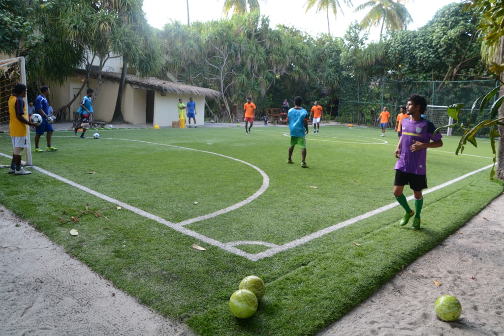 Fußballspieler auf den Malediven