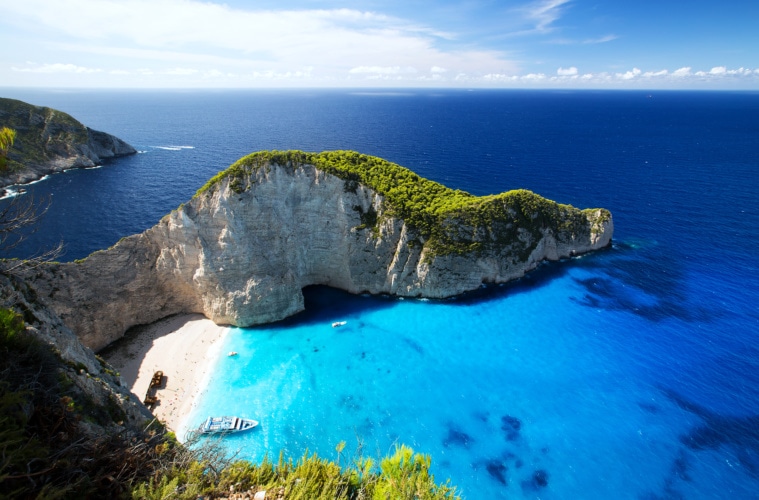 Navagio Beach aus der Vogelperspektive