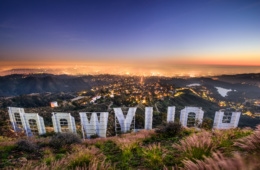 Blick von Hollywood auf Los Angeles von oben