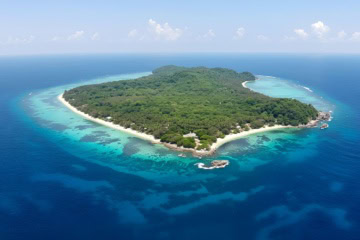 North Sentinel Island aus der Vogelperspektive