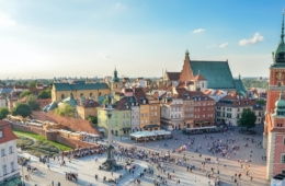 Blick auf den zentralen Platz in der Altstadt von Warschau