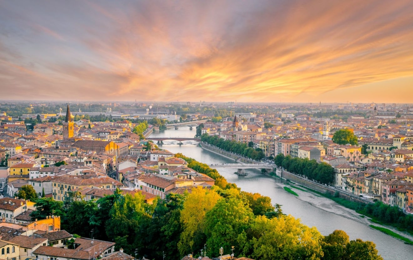 Panorama-Blick über Verona in Italien