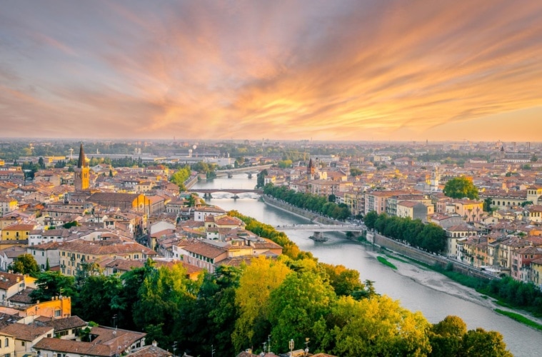 Panorama-Blick über Verona in Italien