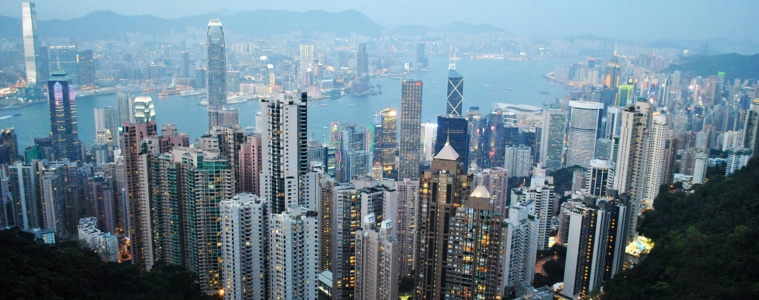 Am The Peak in Honkgong erstreckt sich der Großstadtdschungel.