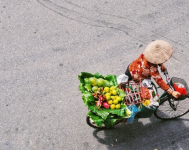 Fahrradfahrer in Vietnam