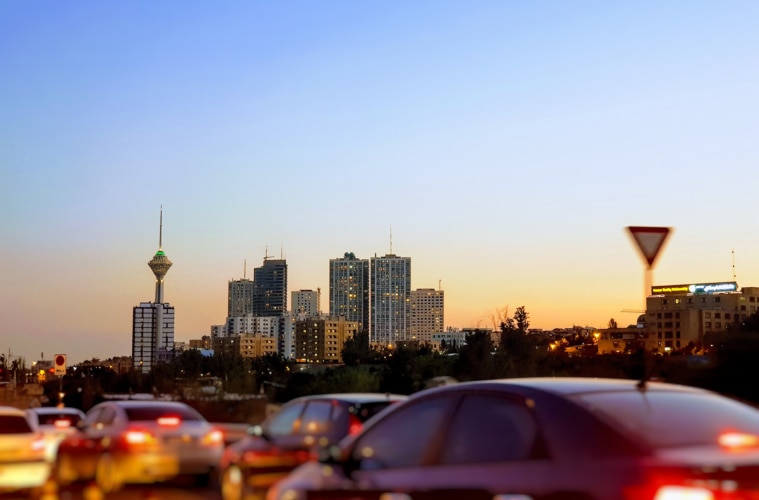 Skyline Teheran bei Nacht