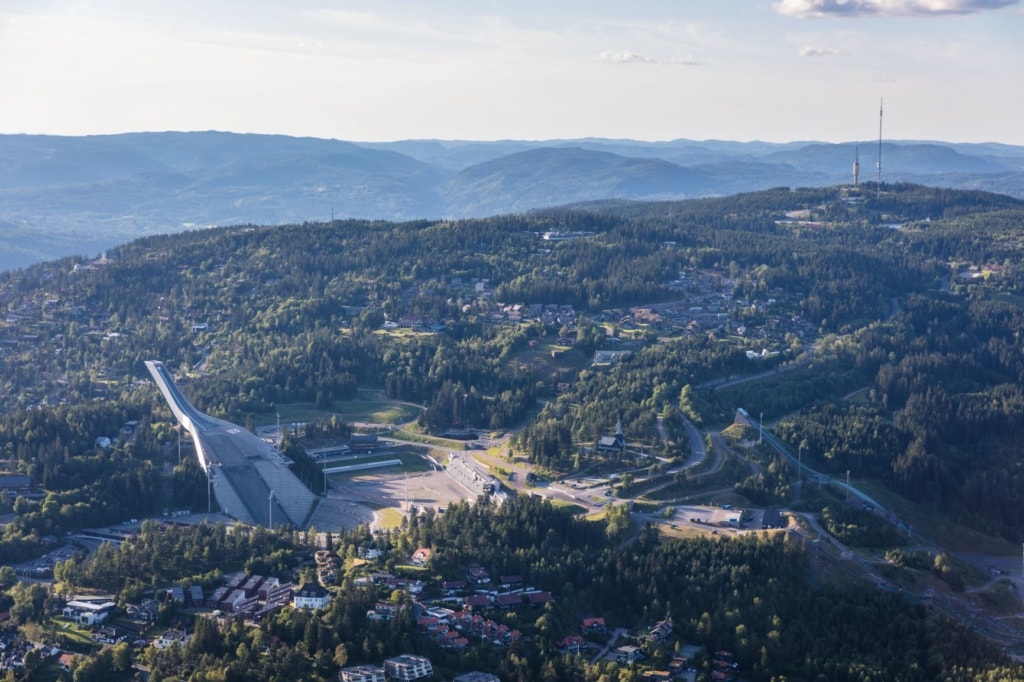 Holmenkollen in Oslo aus der Luft