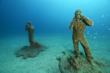 Skulpturen im Unterwassermuseum auf Lanzarote