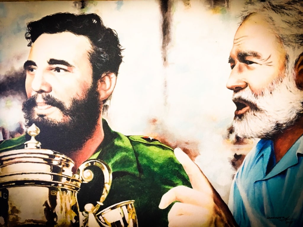 Ernest Hemingway und Fidel Castro 