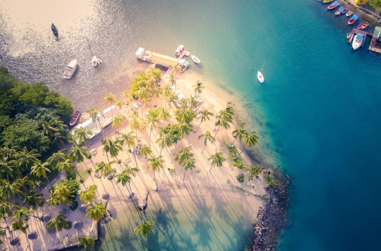Marigot bay in St Lucia