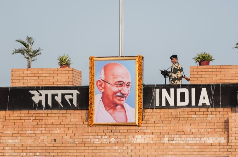 Grenzposten in Wagah an der Grenze zwischen Indien und Pakistan