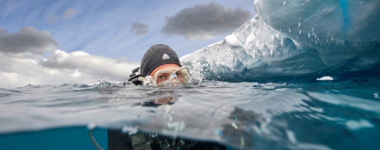 Eisbergtauchen in der Antartkis